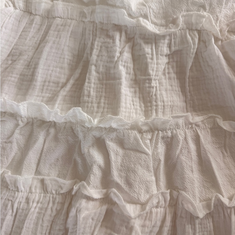 White Ruffled Babydoll Top - Picture 3 of 3